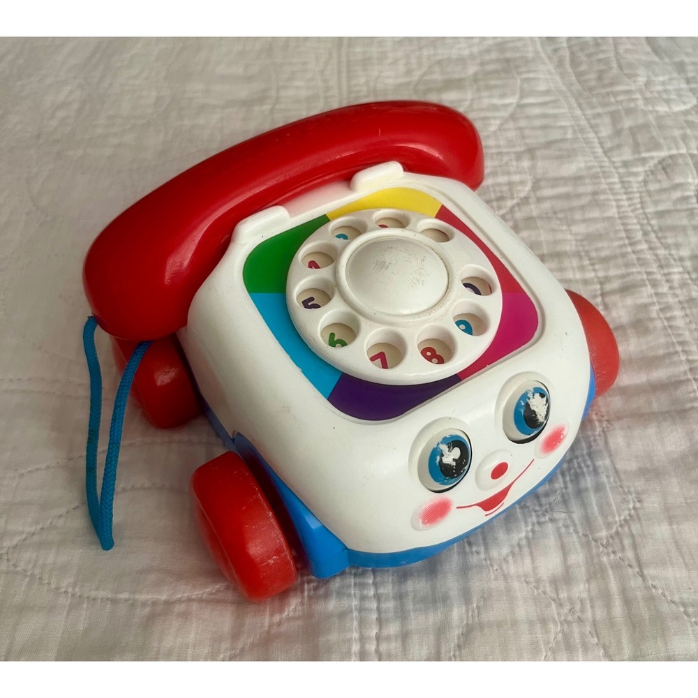 Vintage 1993 Fisher Price Chatter Telephone Pull Toy Rotary Dial 2251